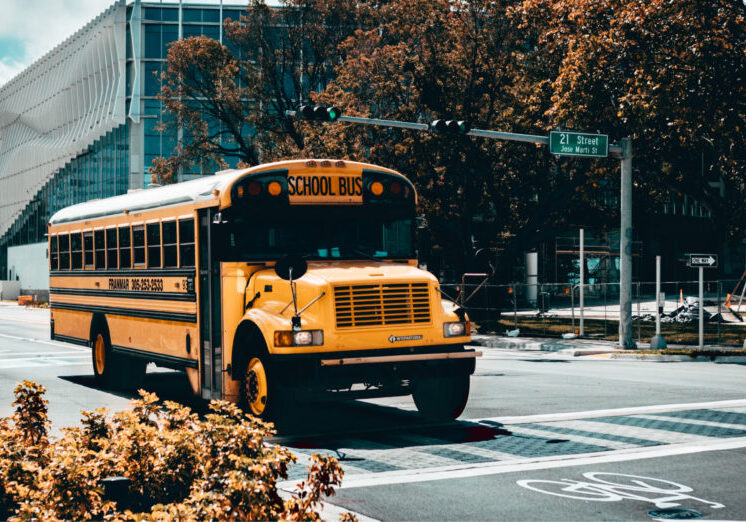 Sharing-the-road-with-a-schoolbus